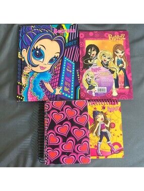 Y2K Bratz Lisa Frank Hearts Girly Notebook Set